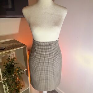 H&M Black and White Checkered Pencil Skirt
